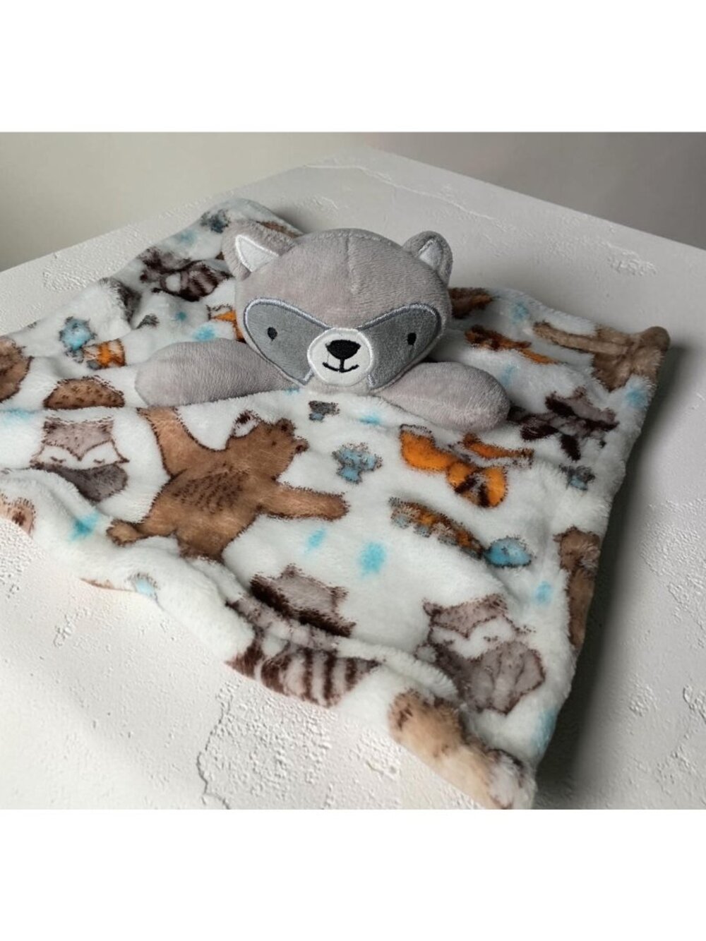 Le Bebe Favorite Raccoon Lovey Plush Stuffed Animal Security Blanket Woodland